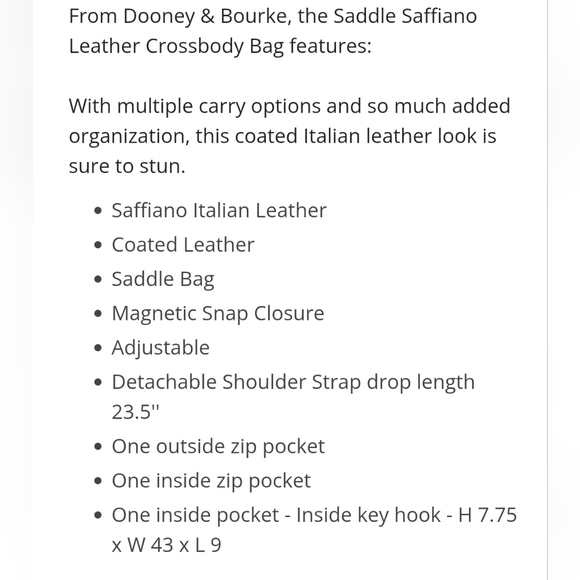 Dooney & Bourke Saddle Bag - Picture 5 of 8